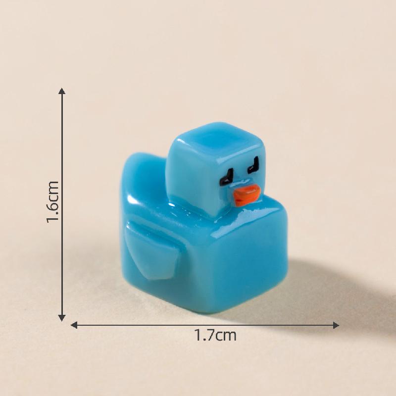 跨境微景观创意夜光格子方块小黄鸭盲袋 DIY装饰品配件迷你小摆件