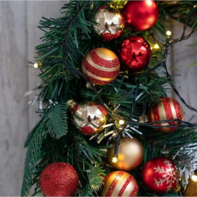 Bộ quà trang trí Giáng Sinh: bóng điện phân 4CM, 50 cái, bao gồm bóng vẽ màu, hoa và trang trí cho cây thông và đám cưới.