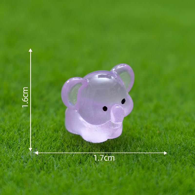 微景观创意夜光小象萌粒园艺造景 DIY装饰品挂配件迷你树脂小摆件