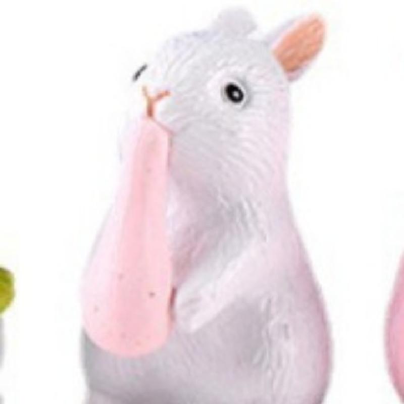 Tiểu cảnh thỏ màu hồng và trắng, phụ kiện trang trí cây cảnh mini (ZC-609)