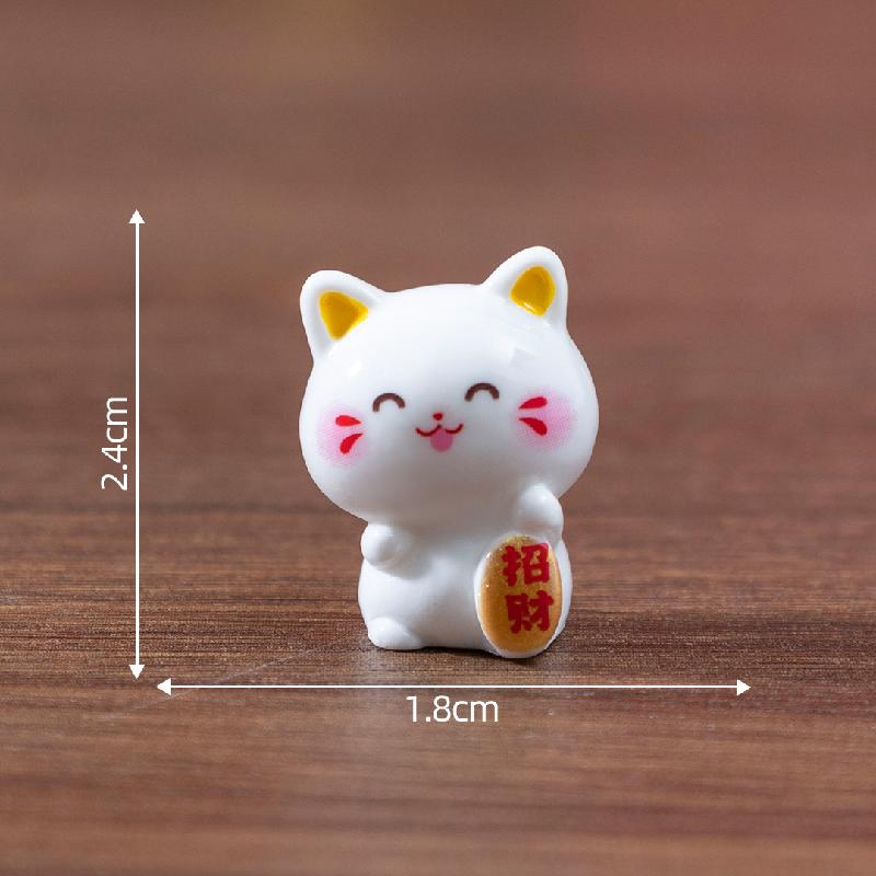 微景观创意新年招财小猫公仔萌粒 DIY装饰品挂配件迷你桌面小摆件