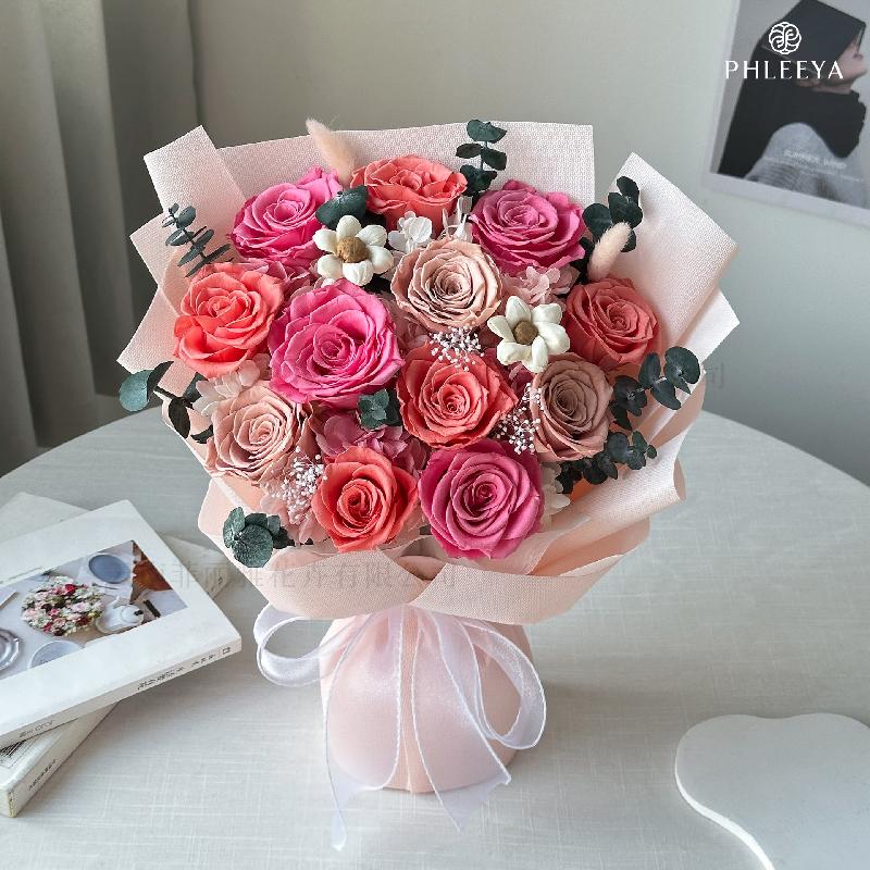 Bó hoa hồng vĩnh cửu quà tặng giáo viên Valentine Thất Tịch (HK-14)