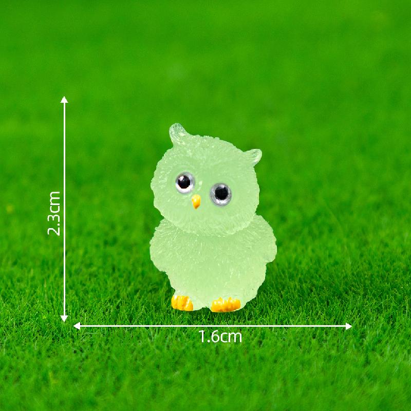 跨境微景观夜光萌萌猫头鹰公仔园艺造景 DIY装饰品配件迷你小摆件