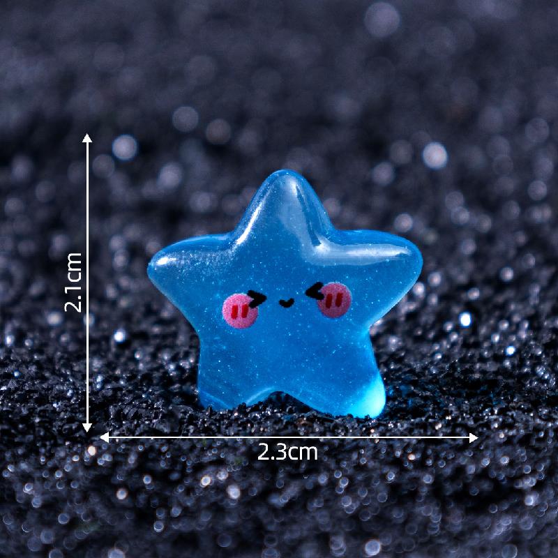 跨境新品微景观夜光表情小星星萌粒 DIY装饰品配件迷你树脂小摆件