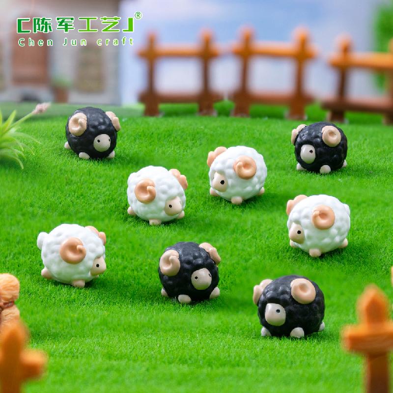 微景观创意可爱黑白小绵羊愿意造景 DIY装饰品配件迷你微缩小摆件