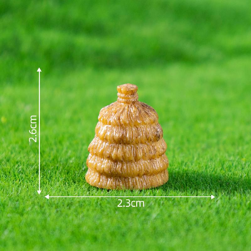 微景观创意良渚文化堆小人稻草茅草屋 DIY装饰配件迷你树脂小摆件