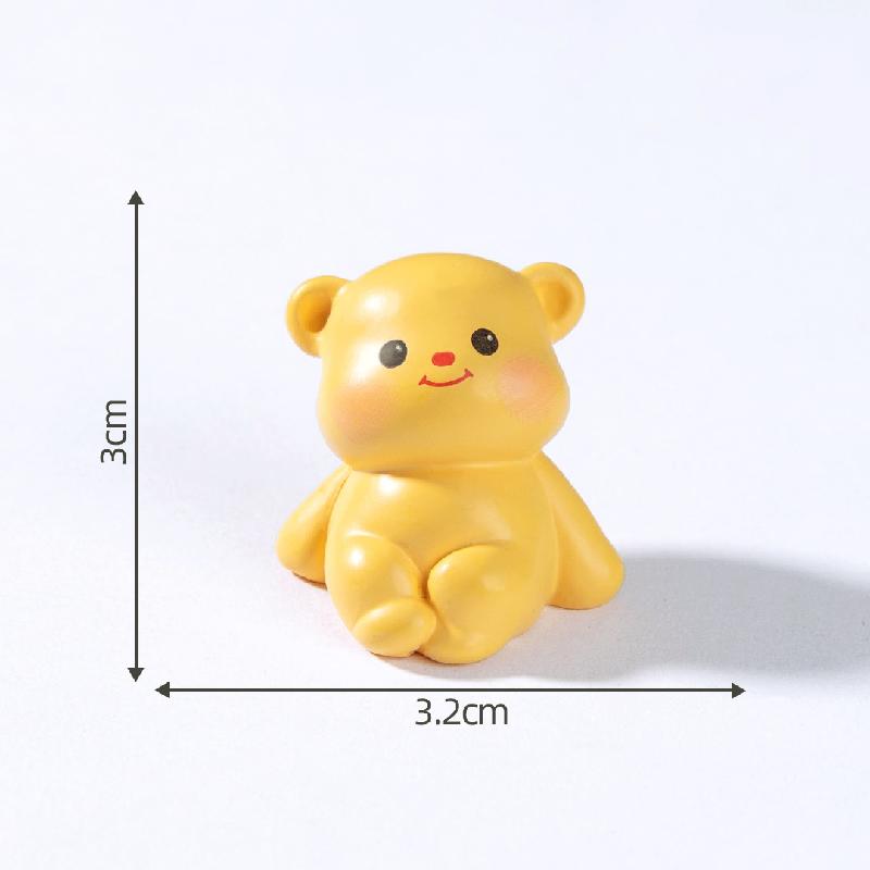 微景观创意可爱黄色小熊公仔 DIY装饰品挂配件迷你车载桌面小摆件
