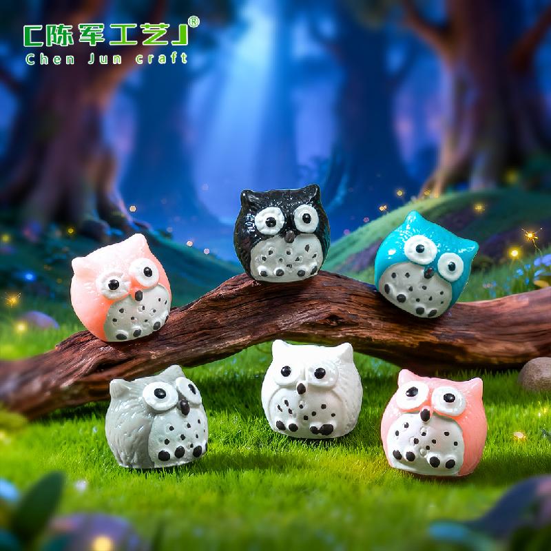 Tiểu cảnh cú mèo nhỏ 4 màu, trang trí cây cảnh DIY mini (ZC-351)