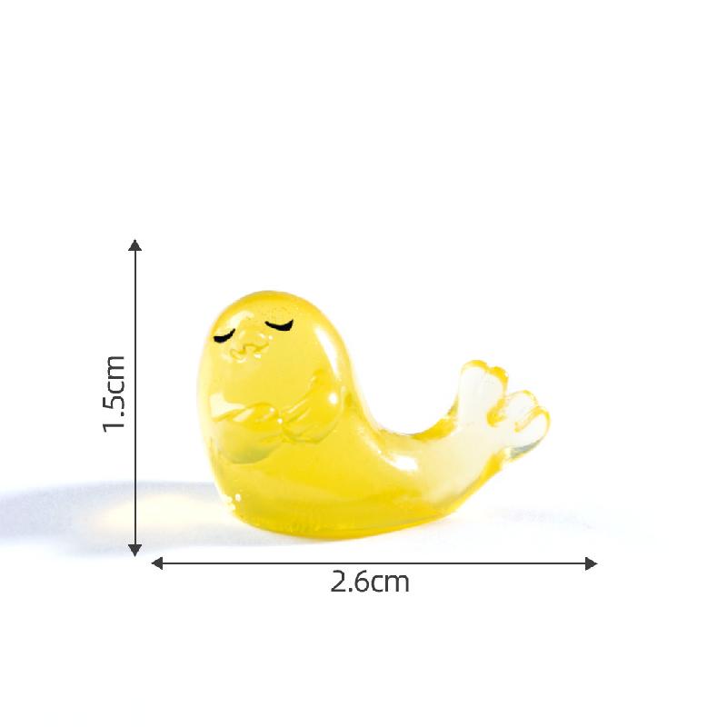 跨境新品微景观创意夜光海豹公仔 DIY装饰品挂配件迷你树脂小摆件